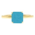 thumbnail image 3 of 2.5 ct Asscher Cut Simulated Turquoise Solitaire 14K Yellow Gold Womens Engagement Ring, 3 of 5