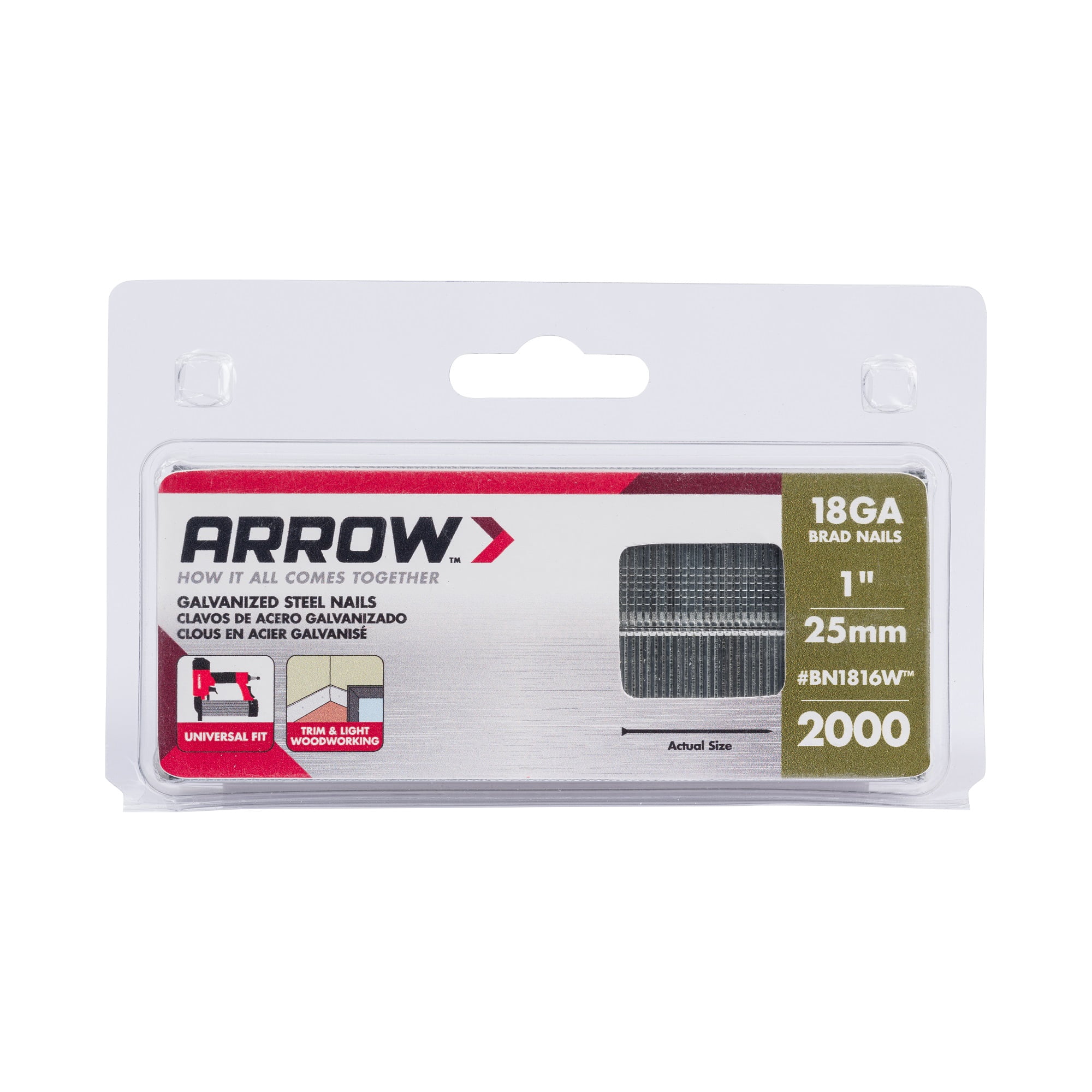 ねいる出品 Arrow BN1816WCS 1-Inch Brad Nail 2000 Count - Walmart.com