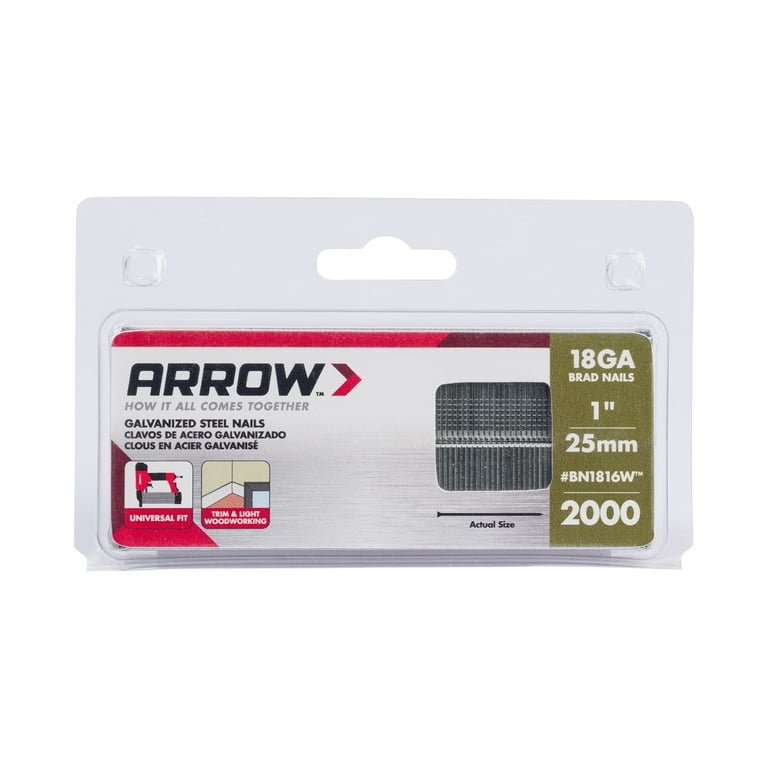 Arrow BN1816WCS 1-Inch Brad Nail 2000 Count - Walmart.com
