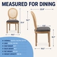 thumbnail image 3 of French Country Dining Chairs Set of 4, Gray Kitchen & Dining Room Chairs Set of 4, Gray Rattan Dining Chairs, Cane Back, Wood Legs, Sillas De Comedor (Rattan, Grey, 4Pcs), 3 of 9