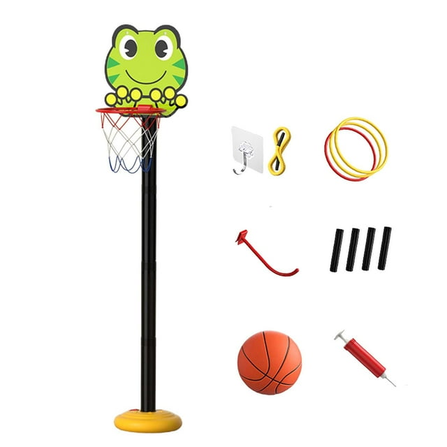 Kids Basketball Hoop Set Cartoon Multifunction Indoor Toys Basketball Hoop Stand Frog