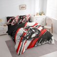 thumbnail image 2 of Manfei Sporty Motocross 7 Pieces Full Size Bedding Sets，Classic Sports Art Full Size Bed in a Bag，Black Red,Black Reversible, 2 of 7