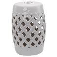 thumbnail image 1 of Outsunny 13" x 18" Outdoor Ceramic Garden Stool, White, 1 of 10