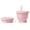 Pink, variant on Foldable Silicone Coffee Cup Color C with Straw and Lanyard Collapsible Design for Space Saving Storage During Travel