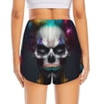 thumbnail image 4 of Uemuo Modern Abstract Colorful Skull C Pattern Women's Athletic Shorts High Waisted Running Shorts with Liner Pockets Gym Elastic Workout Shorts-XX-Large, 4 of 9