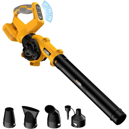 Leaf Blower, Cordless Leaf Blower for De-Walt 20V Battery, 3 Speed Modes Up to 200MPH, 270° Rotatable Electric Leaf Blower with 4 Blowing Nozzles for Lawn Care and Yard(Battery Not Included)