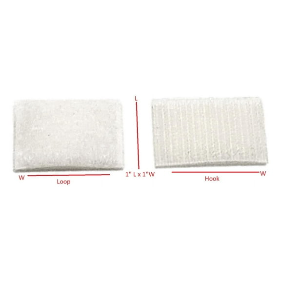 T'z Tagz White 1x1 Inch Self-Adhesive Hook and Loop Mounting Fastener Hardware