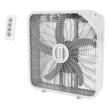 THE ASPEN 20 in. Box Fan with Remote Control - Quiet, Efficient Cooling