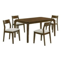 Coaster Almonte 5-Piece Mid-Century Wood Dining Set in Dark Brown and Beige