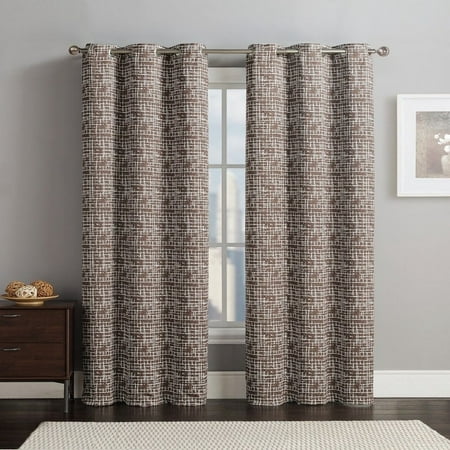 Royal Tradition Lenox Abstract Thermal Room Darkening Curtain Panels (Set of 2) - 76x96 - Chocolate