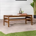 thumbnail image 2 of Walker Edison Slatted Solid Acacia Wood Outdoor Coffee Table in Dark Brown, 2 of 6
