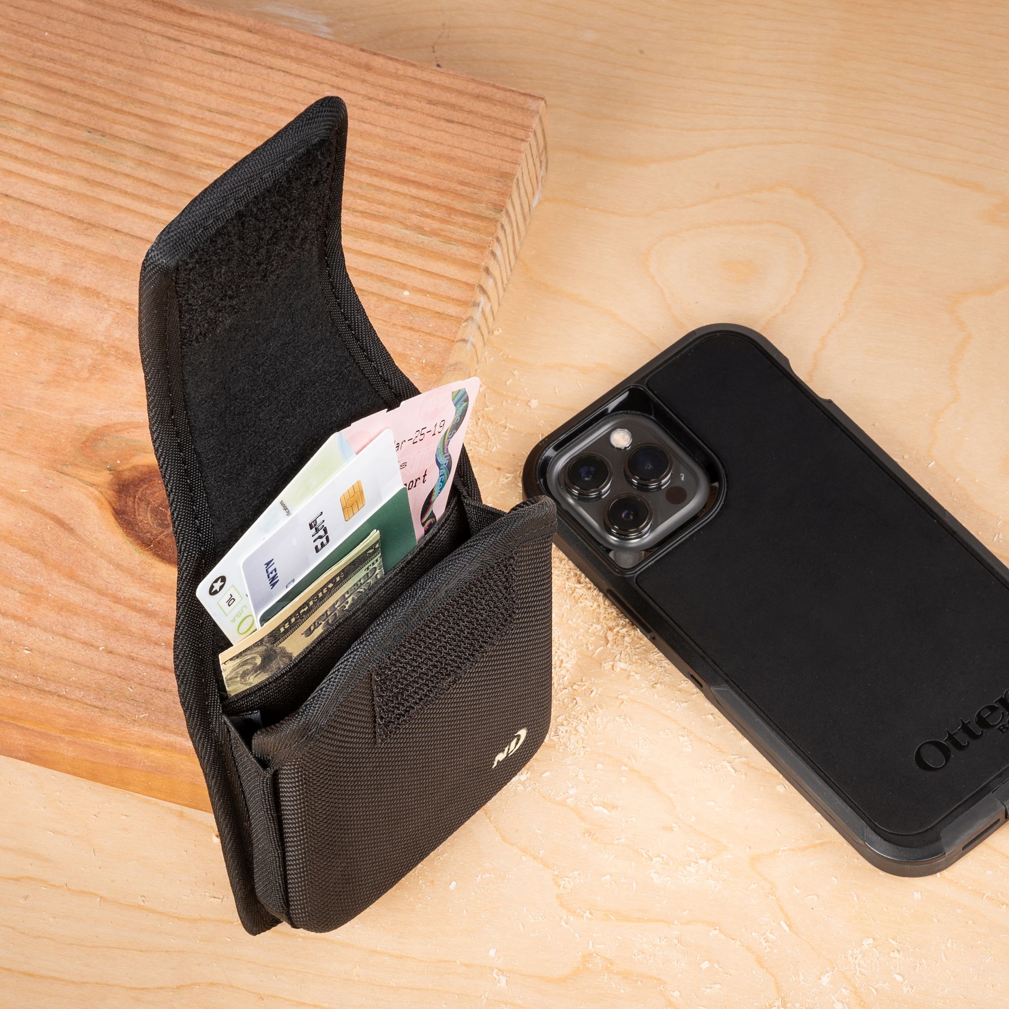 Clip Case Hardshell Vertical Universal Rugged Holster - XXL - Black