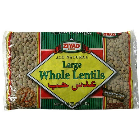Ziyad Large Whole Lentils, 16 oz (Pack of 6)