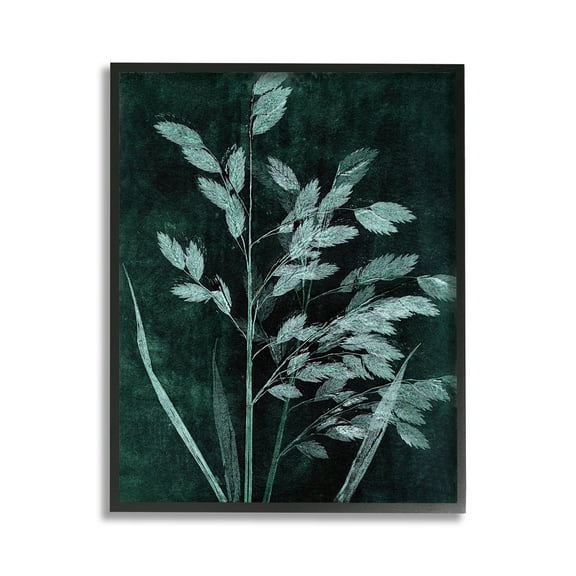 Stupell Industries Green Botanical Imprints Botanical & Floral Painting Black Framed Art Print Wall Art, 11 x 14