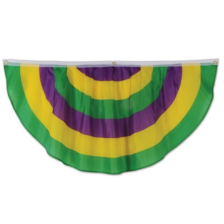 Mardi Gras Fabric Bunting, 4' x 2', (1/Pkg)