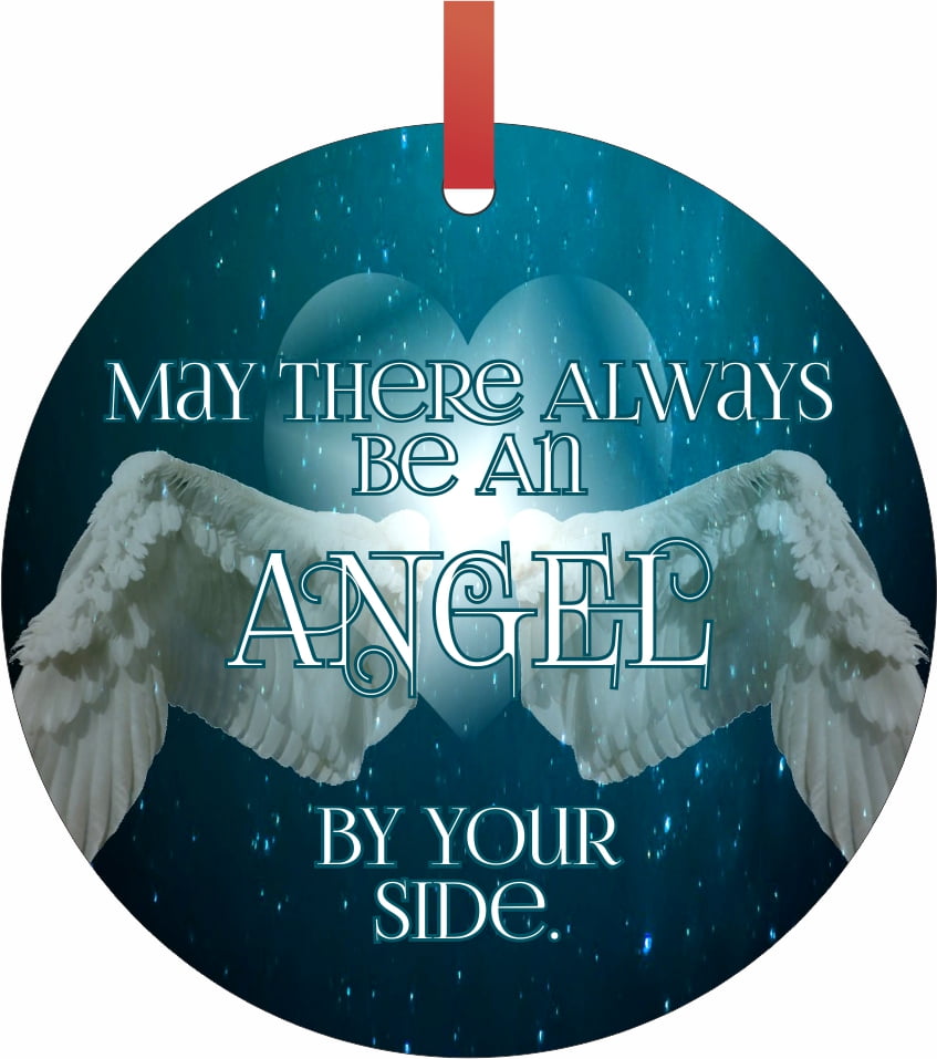 Ornaments Aqua May There Always Be An Angel By Your Side Double