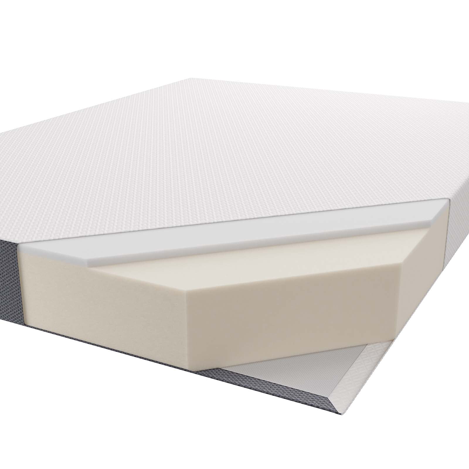 Modway Mila 8" Twin Size Memory Foam Mattress in Gray