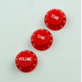 thumbnail image 1 of Ensemble de 3 Boutons de Commande de Guitare style Stratocaster Ton & Volume, Rouge Vif, 1 of 4