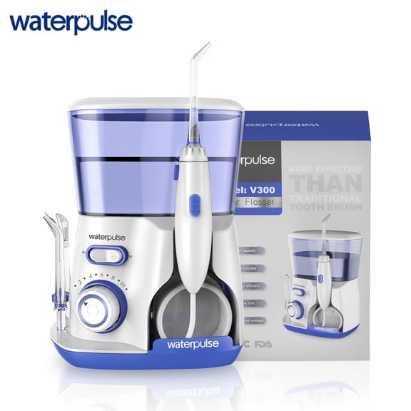 Waterpulse Irrigador Bucal Eléctrico de 800 Ml con 5 Puntas Limpiador Bucal