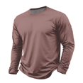 thumbnail image 6 of Men's T-Shirt Long Sleeve Crew Neck Casual Soft Basic Tee Shirts Light Brown M, 6 of 8