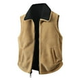 thumbnail image 7 of HOOMEUMY Men's Corduroy Vest Jackets Fall Winter Warm Fleece Lined Zipper Lapel Sleeveless Plus Size Coats Loose Comfy Waistcoat (Black,XXXXL）, 7 of 7