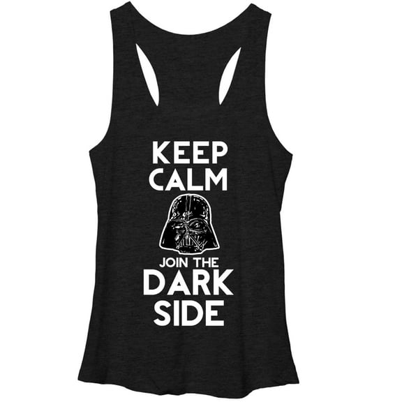 Women's Star Wars Keep Calm  Racerback Tank Top Black Heather X Large