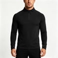thumbnail image 4 of Men Fall Clothes,Athletic Shirts for Men Solid Color Long Sleeve 1/4 Zip Stretchy Sport T-Shirts with Thumb Hole Casual Gym Workout Top, 4 of 7