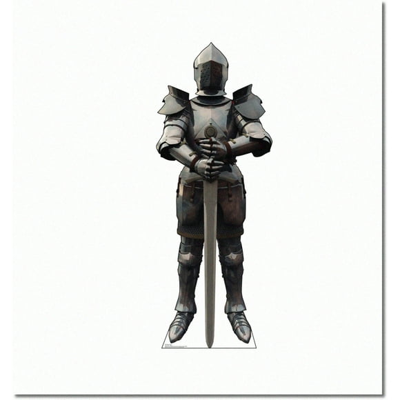 ArmorGuard Standup de Chevalier Taille Vie : Décoration Médiévale Majestueuse pour une Ambiance Enchantée!