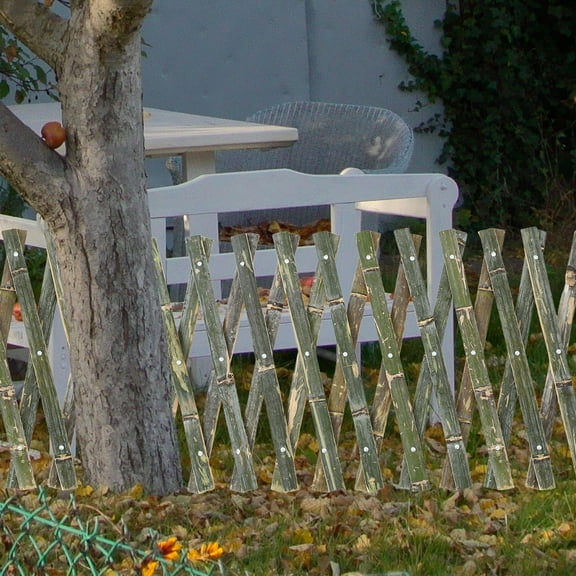 HOOWIFFY Retractable Bamboo Fencing Green Flexible Design for Garden Patios