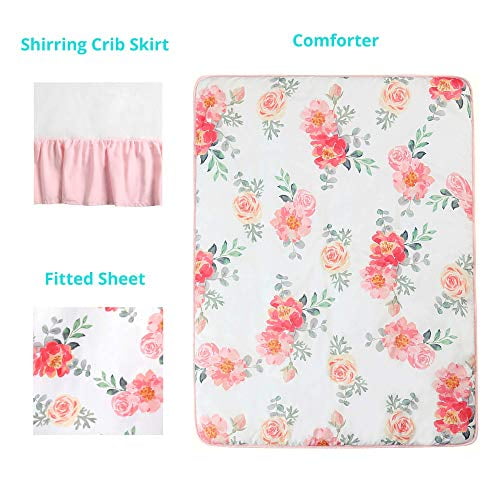 3 Piece Standard Size Crib Bedding Sets La Premura Watercolor Peach Floral Nursery Crib Bedding Set for Baby Girls Pastel Pink & Peach 3 Piece Standard Size Crib Bedding Sets La Premura Watercolor Peach Floral Nursery Crib Bedding Set for Baby Girls Pastel Pink & Peach