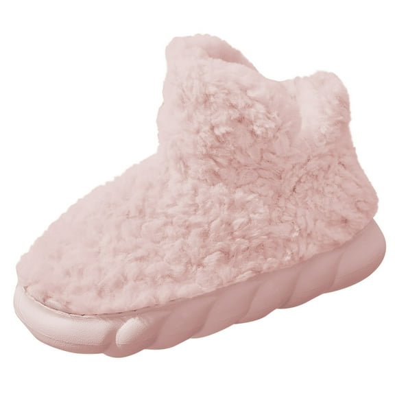 Tao Tao Womens Winter Boots, Soft Memory Foam Fuzzy House Ankle Platform Women Boots Pink 38