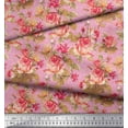 thumbnail image 2 of Soimoi polyester Crepe Fabric Check,Leaves & Rose Floral Print Fabric by Yard 52 Inch Wide, 2 of 3