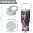 thumbnail image 5 of 1pc Halloween Skull 30oz Tumbler with Straw & Handle - Insulated Stainless Steel Cup | Holiday Gift for Man Women (Christmas, Valentine's, Birthday), 5 of 7