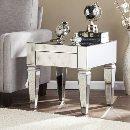 Craigslist Southern Il Furniture Southern Enterprises Dustox Contemporary Mirrored Square End Table, Mirrored with Matte Silver Trim ()