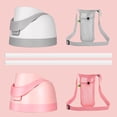 thumbnail image 6 of 2Pcs Replacement Cap for Owala Freesip+2Pcs Water Bottle Holder Carrier with Shoulder Strap,One Button Water Bottle Top Lid and Straws,LeakProof (grey and pink), 6 of 8