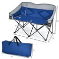 thumbnail image 2 of Resenkos Folding Camping Chair with Bags and Padded Backrest-Blue, Outdoor Camping Chairs for Adult Hiking Fishing Beach, 2 of 8