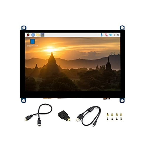 Écran Tactile Capacitif 5 Pouces TFT Écran LCD Panneau en Verre Trempé 800x480 5 Pouces HDMI H V4 LCD pour Raspberry Pi 4B/3B+/3B/Zero/Zero W WH, PC, Support Divers Systèmes