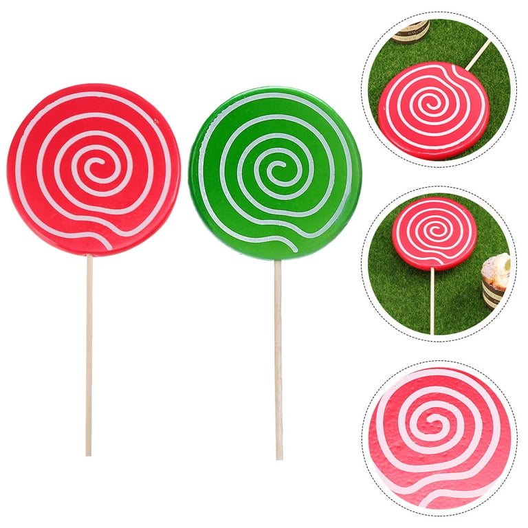 Homemaxs 2pcs Lollipop Prop Large Candy Ornament Fake Lollipop Festive Party Photo Props, Boy's, Size: 35X14X1CM