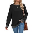 thumbnail image 3 of Cute Crew Neck Shirt for Women Long Sleeve T Shirts Casual Loose Color Block Tops Fall Winter Basic Blouses Tee, 3 of 7
