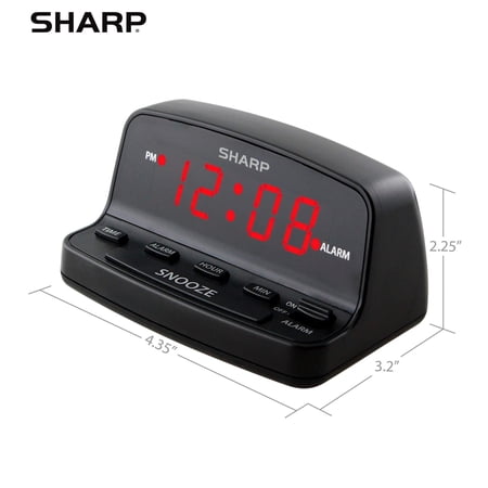 SHARP Digital Alarm Clock with Keyboard Style Controls