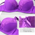 thumbnail image 4 of GILIGEGE Push Up Bra and Panty Sets for Women Underwear Sets for Women Full Coverage Bra Women's Underwire Lace Bras Pu Sh Up Bra and Bikini Pan Ties Sets Purple 90B, 4 of 9
