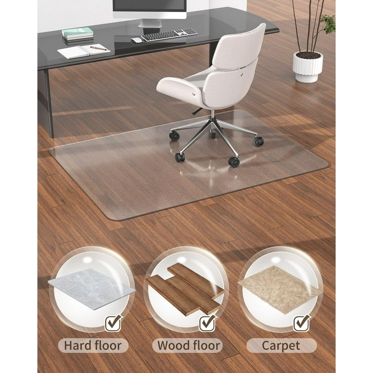 Blvornl Frosted Clear Chair Mat for High Pile Carpet and Hardwood