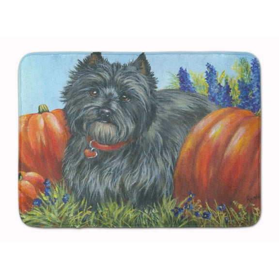 Cairn Terrier Mom's Pumpkins Machine Washable Memory Foam Mat