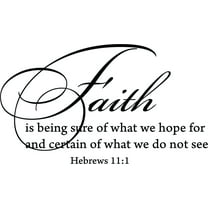 Black 22" x13" Decaltor Hebrews 11:1 Faith is Being Sure of What We Hope for Quotes Sayings Words Art Decor Lettering Vinyl Wall Art Inspirational Uplifting Bible