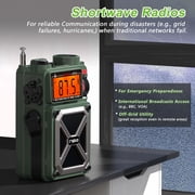 Jazmm Solar Emergency Radio with 4000mAh Power Bank, Hand Crank & Bluetooth 5.0, Portable Survival Radio with SOS Alarm/Flashlight, NOAA Weather/FM/AM/SW for Camping, Hiking, Blackouts