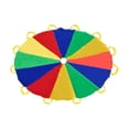 thumbnail image 2 of Juega en ídas Rainbow Parachute Ligero, plegable, con manijas de juegos de equipo para niños parques de patio trasero Familia de entretenimiento, 2 of 8