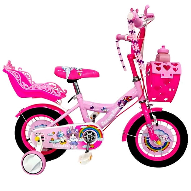 Bicicleta Infantil Niñas R-12 Portamuñecas Ruedas Auxiliares
