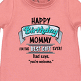 thumbnail image 3 of Inktastic Happy Birthday, Mommy I'm the Best Ever in Blue Baby Fleece Romper, 3 of 4