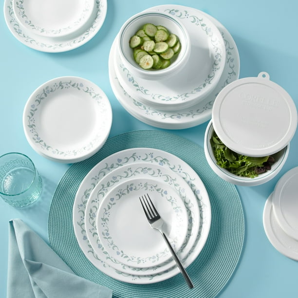 Set Stoviglie Corelle Livingware Country Cottage - 18 Pezzi, Vetro Triplo Strato, Microonde/Lavastoviglie - Foto 2