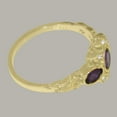 thumbnail image 4 of LBG English Made 10k Yellow Gold ring with Natural Amethyst & Diamond Womens Engagement Ring - Size 11, 4 of 5